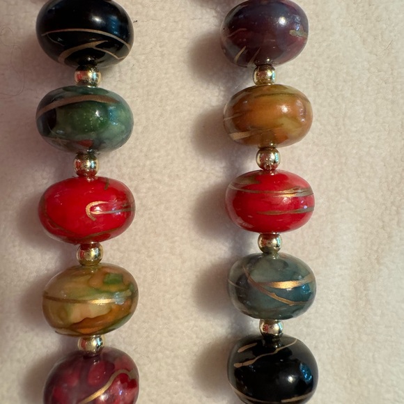 Vintage bead necklace SIGNED Painted wooden beads! Rare.HIGH END STYLE Mint con… - Picture 6 of 10